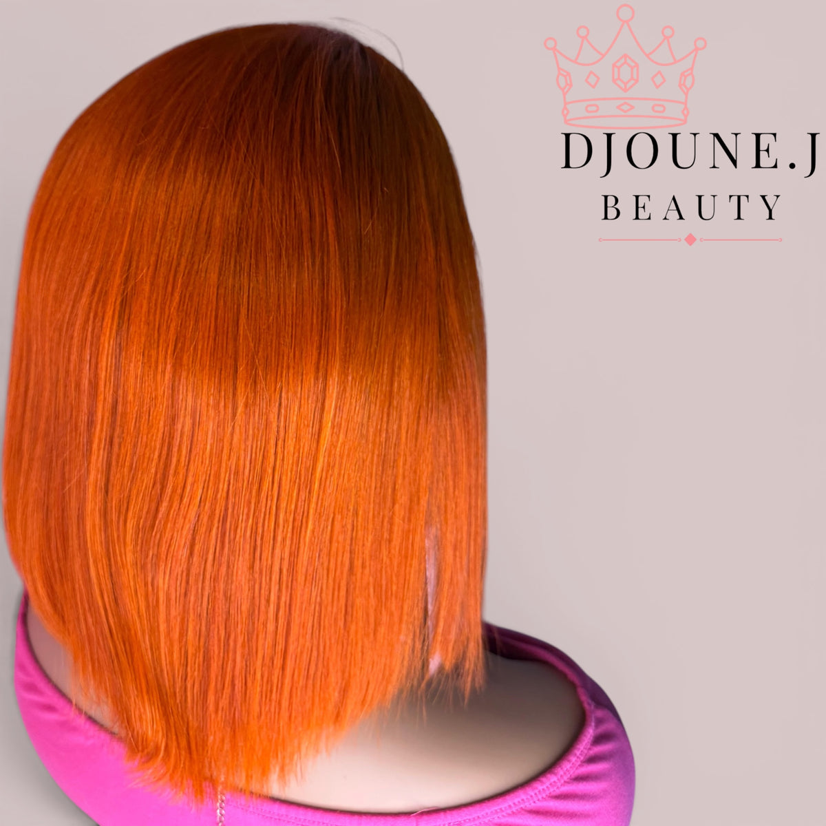 Vibrant Ginger Orange Blunt Cut Bob – HD Lace Frontal Wig