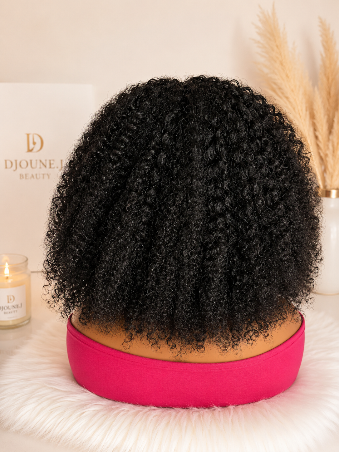 14” Afro Curly Human Hair Lace Front Wig – Natural Black