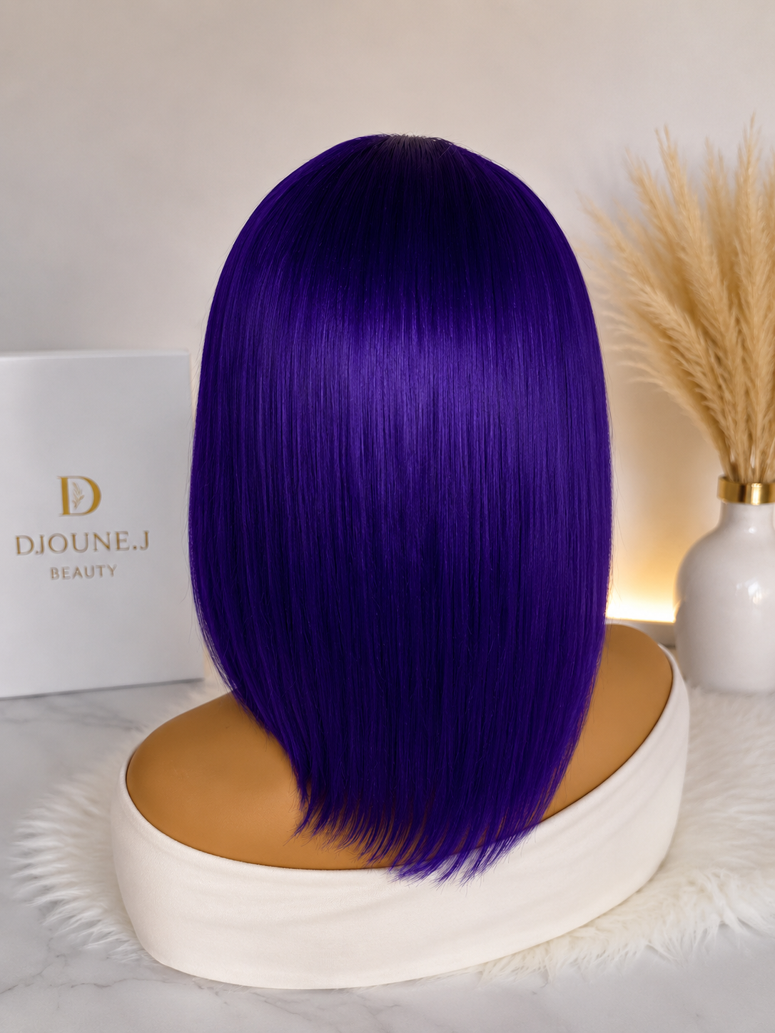 Purple Bob Wig 13x4 Lace Front Human Hair Wig – 10 Inch Straight 180 Density