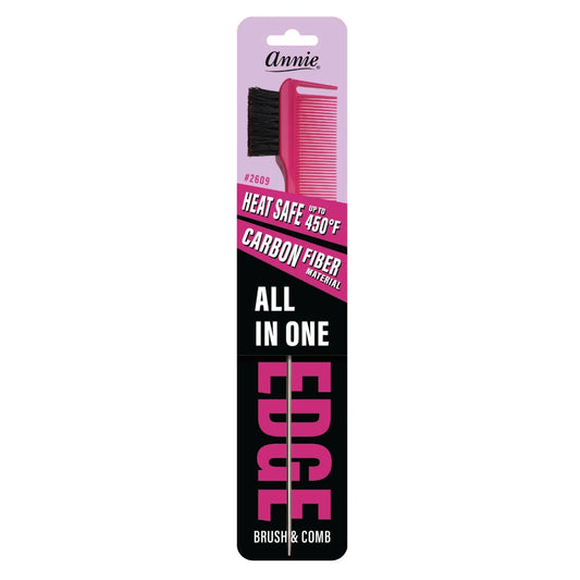 Annie All In One Carbon Edge Brush & Comb, 1 Count, Assorted Colors