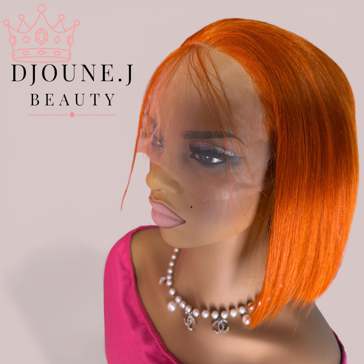 Vibrant Ginger Orange Blunt Cut Bob – HD Lace Frontal Wig