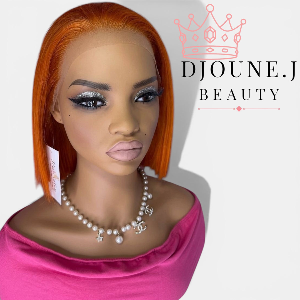 Vibrant Ginger Orange Blunt Cut Bob – HD Lace Frontal Wig