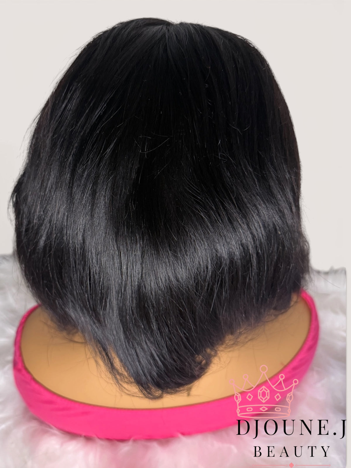 Sleek 12" Natural Black Blunt Cut Bob – 200% Density HD Lace Frontal Wig