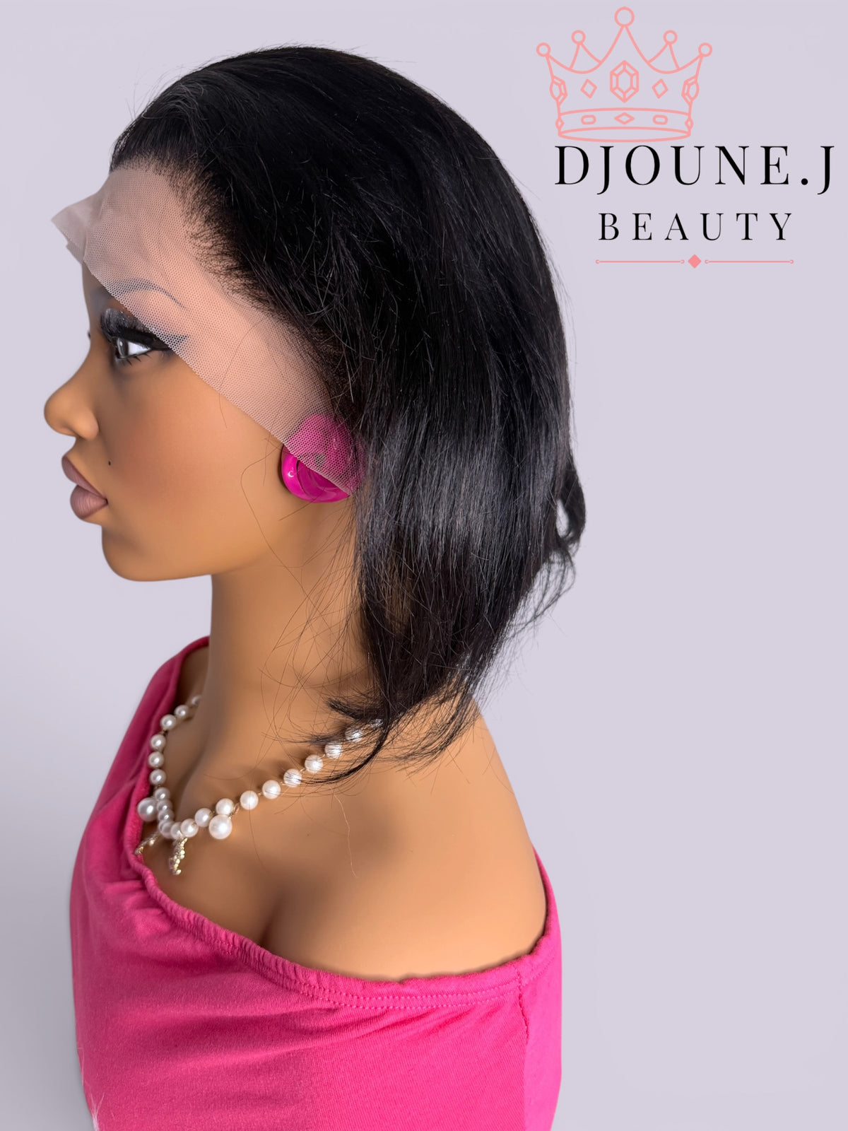 Sleek 12" Natural Black Blunt Cut Bob – 200% Density HD Lace Frontal Wig